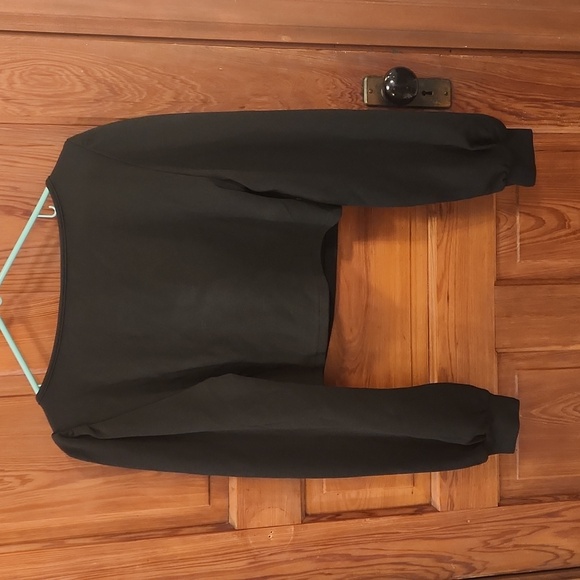 DONATION SALE, BOGO FREE Black long sleeve crop top with cups - Picture 2 of 3